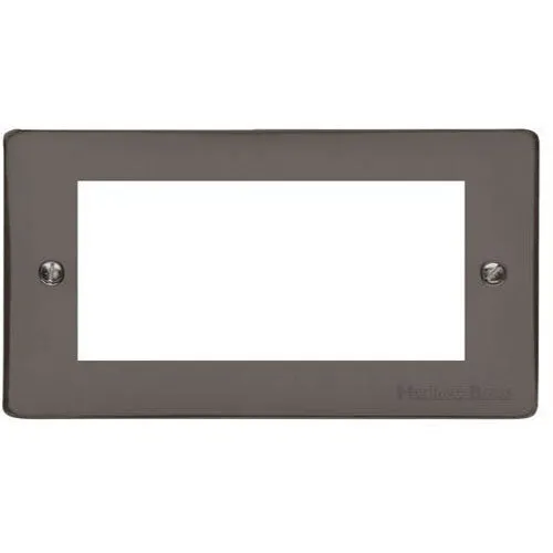 Elite Flat Plate Range-Black Nickel-4 Module Euro Plate