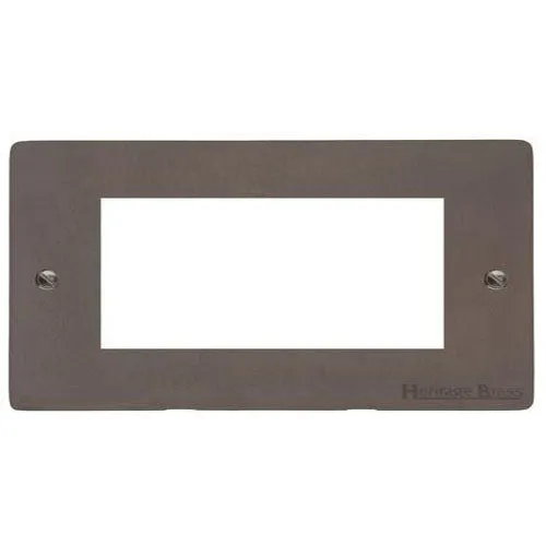 Elite Flat Plate Range-Matt Bronze-4 Module Euro Plate