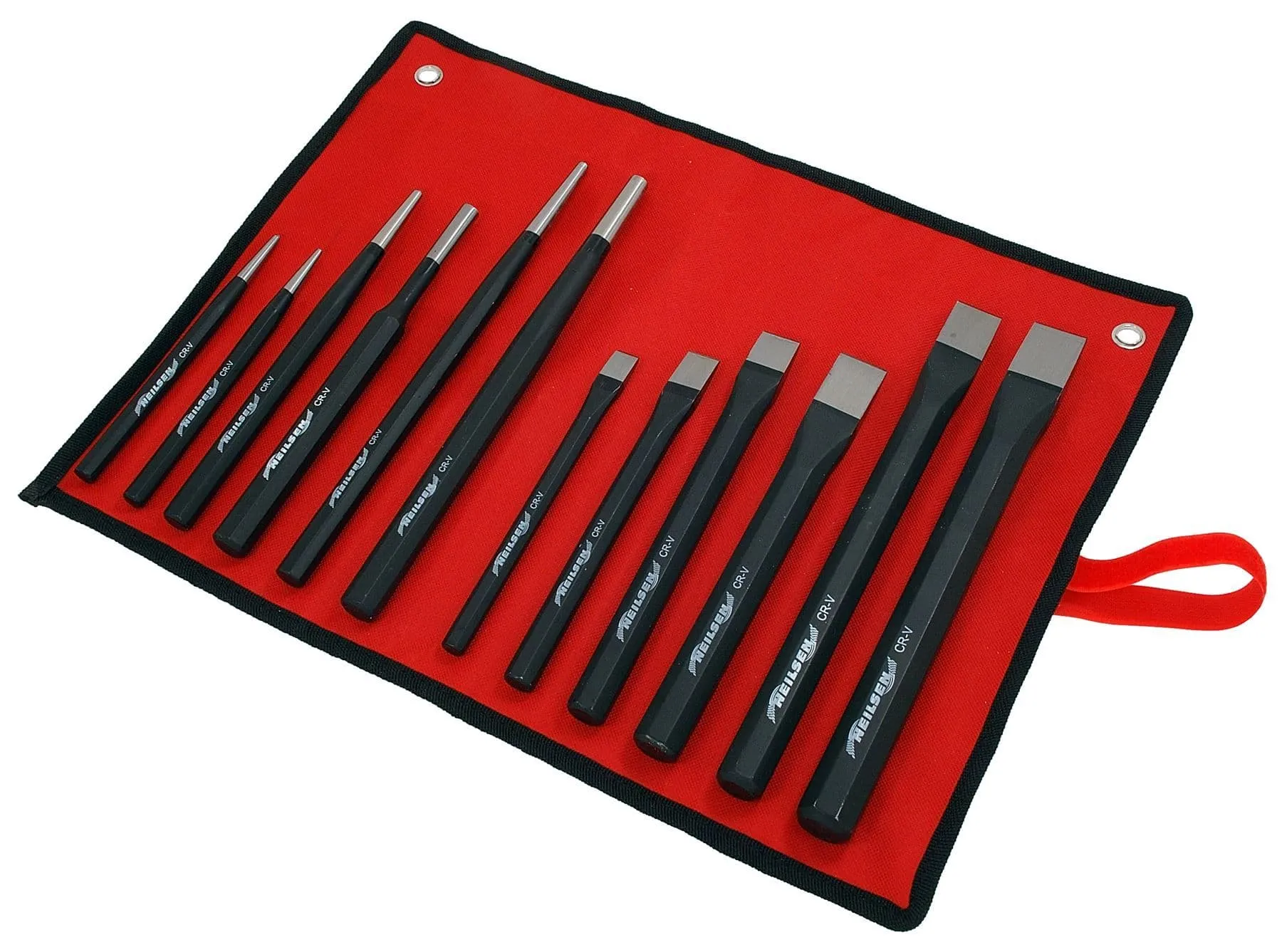 Punch And Chisel Set Pin Punches Tapered Punch + Chisels 12Pc Set