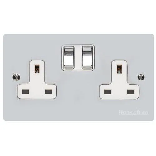Elite Flat Plate Range-Polished Chrome-Double Socket (13 Amp)