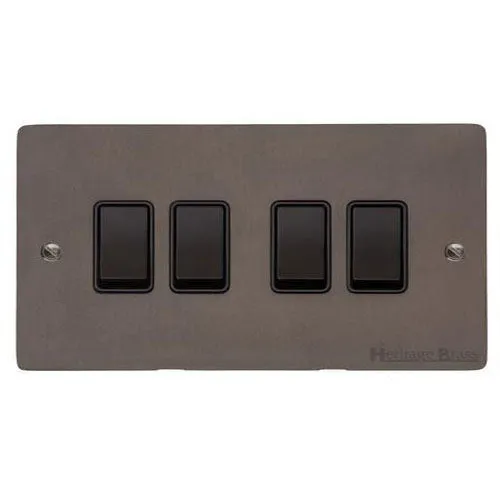 Elite Flat Plate Range-Matt Bronze-Switched Spur with Neon (13 Amp)