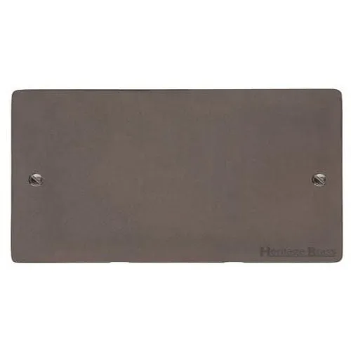 Elite Flat Plate Range-Matt Bronze-Double Blank Plate