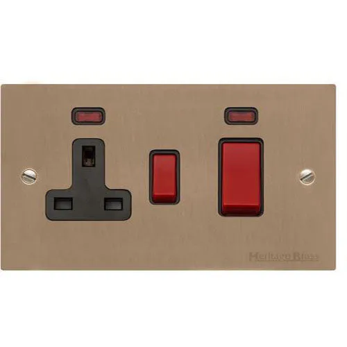 Elite Flat Plate Range-Antique Brass-45A Cooker Unit + 13A Socket