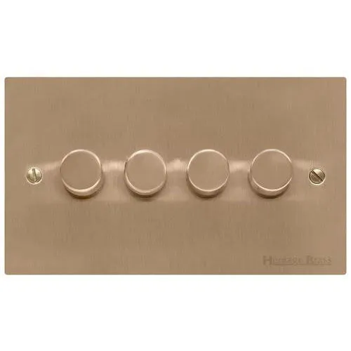 Elite Flat Plate Range-Antique Brass-4 Gang Dimmer (400watts)