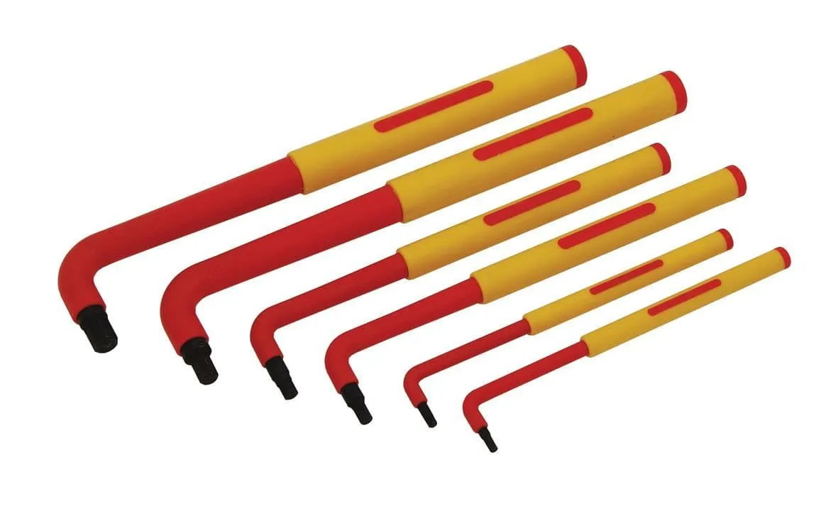 Vde Hex Allen Key Set 1000 Volt Insulated 2.5mm,3mm,4mm,5mm,6mm & 8mm