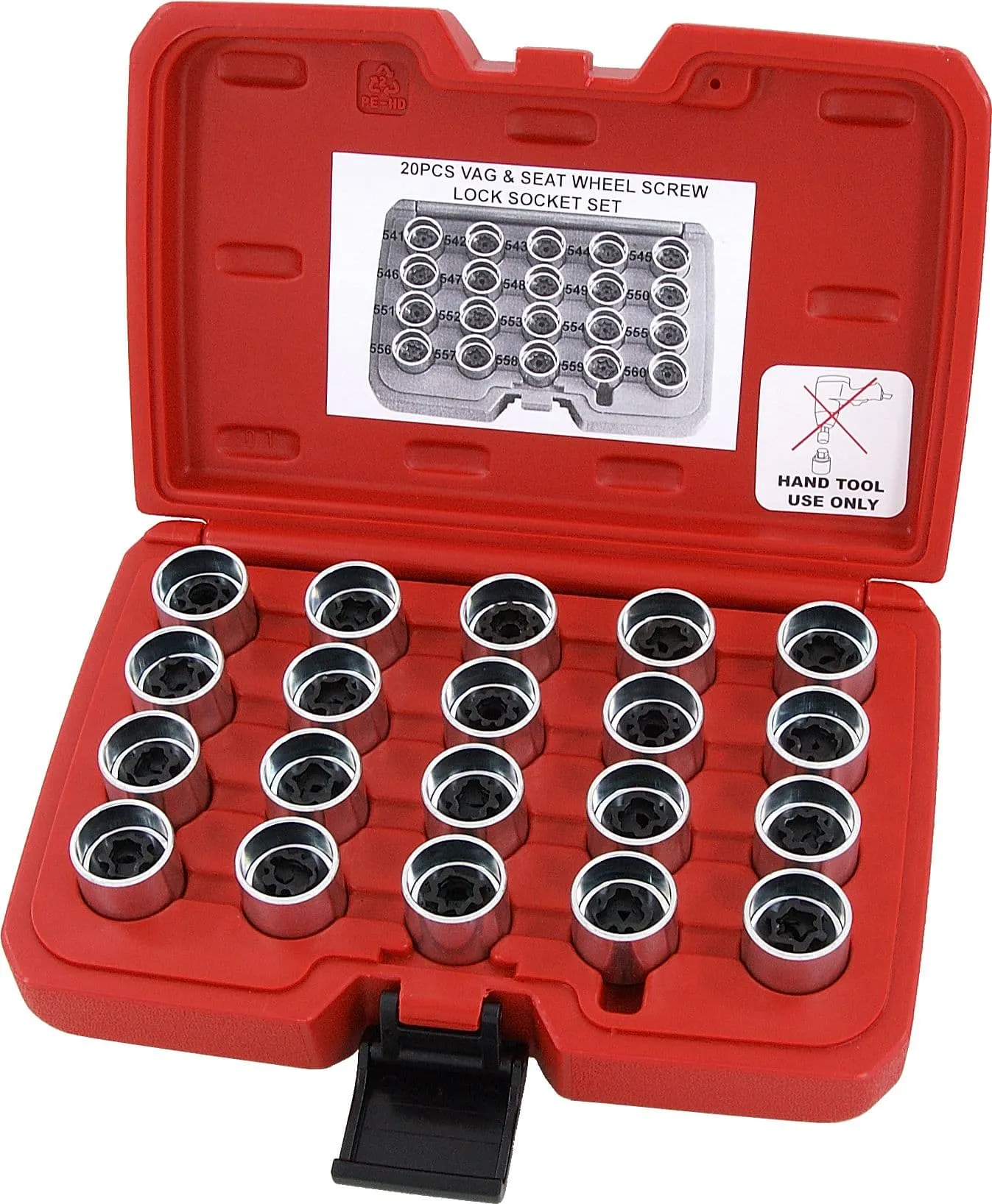 Vw & Seat Locking Wheel Nut Key Set 20pcs