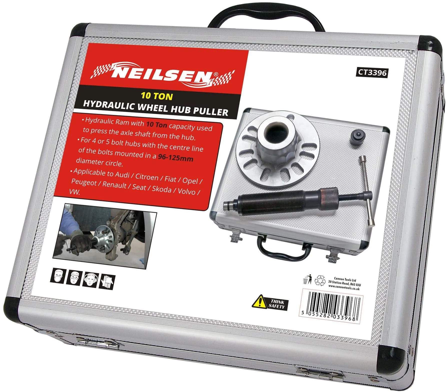 Wheel Hub Hydraulic 10 Ton Press Puller 4 & 5 Bolt Vw Audi Vag Peugeot Citroen