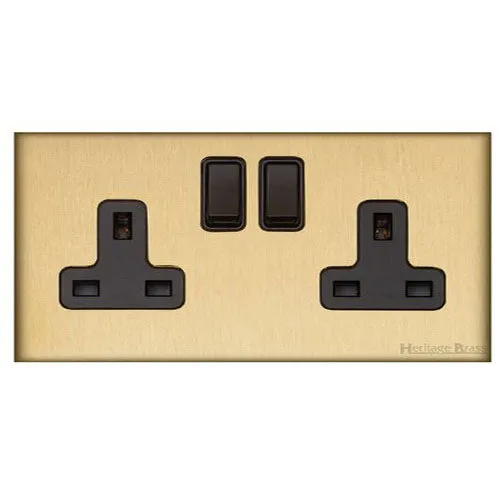 Windsor Range-Satin Brass-2 Gang CAT6