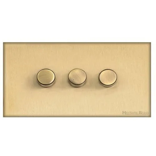 Windsor Range-Satin Brass-3 Gang Dimmer (250 watts)