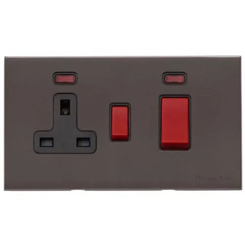 Windsor Range-Matt Bronze-45A DP Cooker Switch with Neon (single plate)