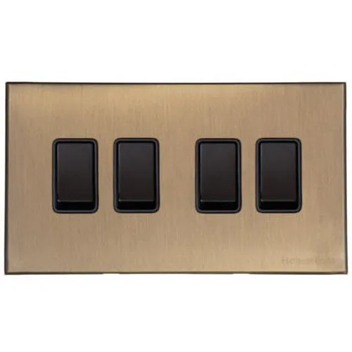 Windsor Range-Matt Antique Brass-Switched Spur with Neon (13 Amp)