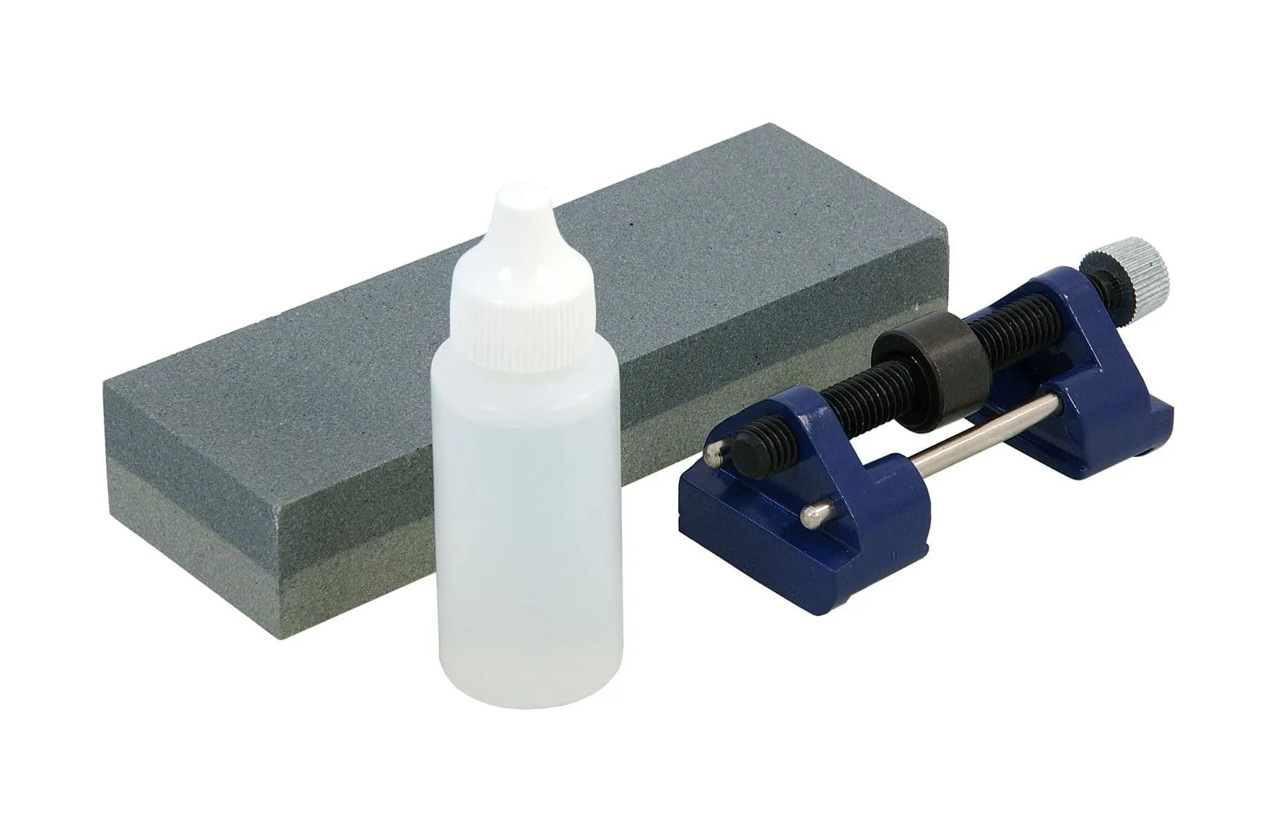 Wood Chisel Sharpening Tool Set - 3Pc Hone Guide Honing Oil & Combination Stone