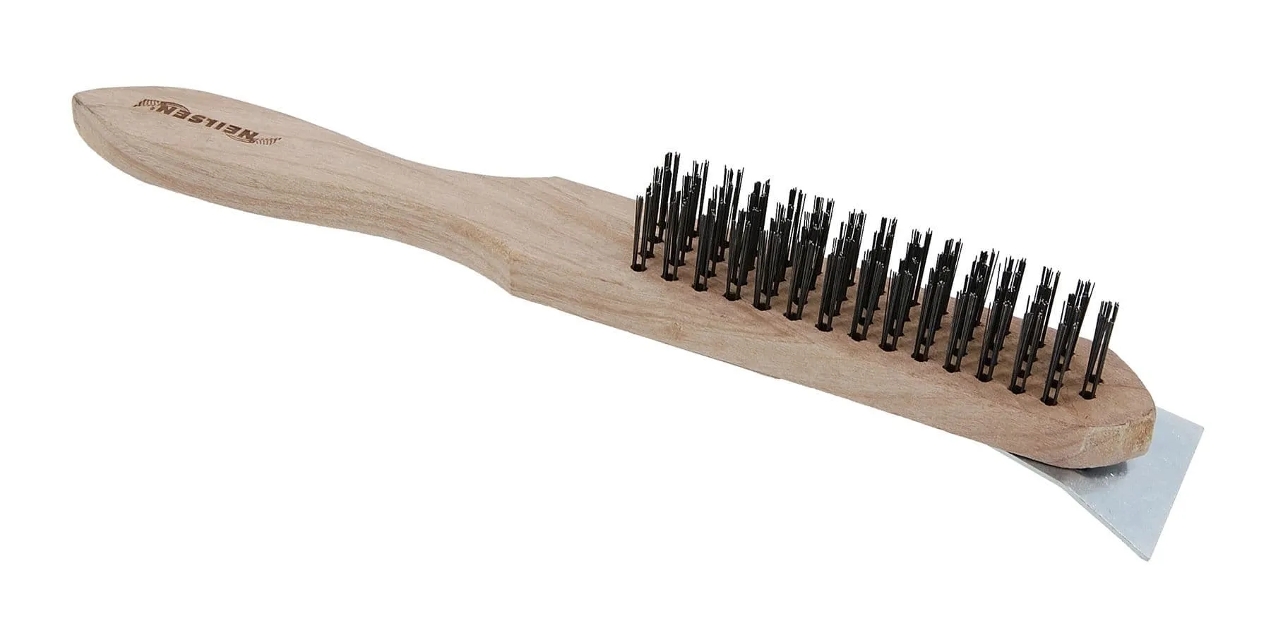 Wooden Wire Brush 4 Rows With Scraper