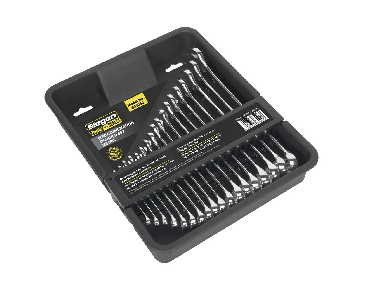 Sealey Combination Spanner Set, 18pc Metric
