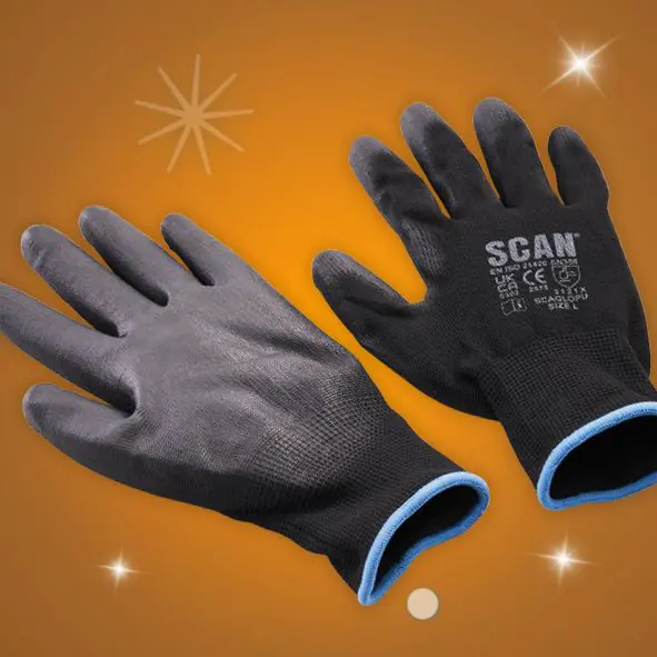 Scan Dipped PU Gloves (5 Pairs) XMS25GLDIP5