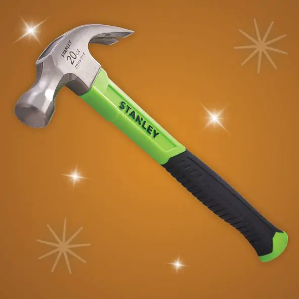 Stanley 570g (20oz) Fibreglass Claw Hammer XMS24HAMMER