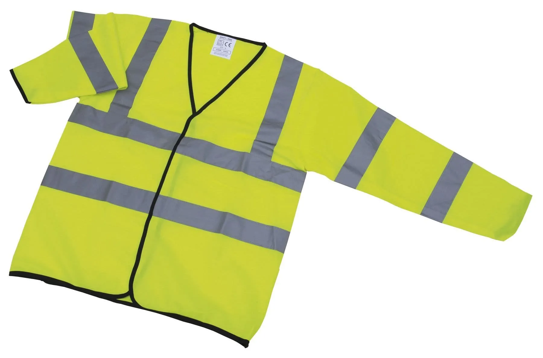 Xxx-Large Hi Vis Visibility Viz Long Sleeve Safety Vest Yellow